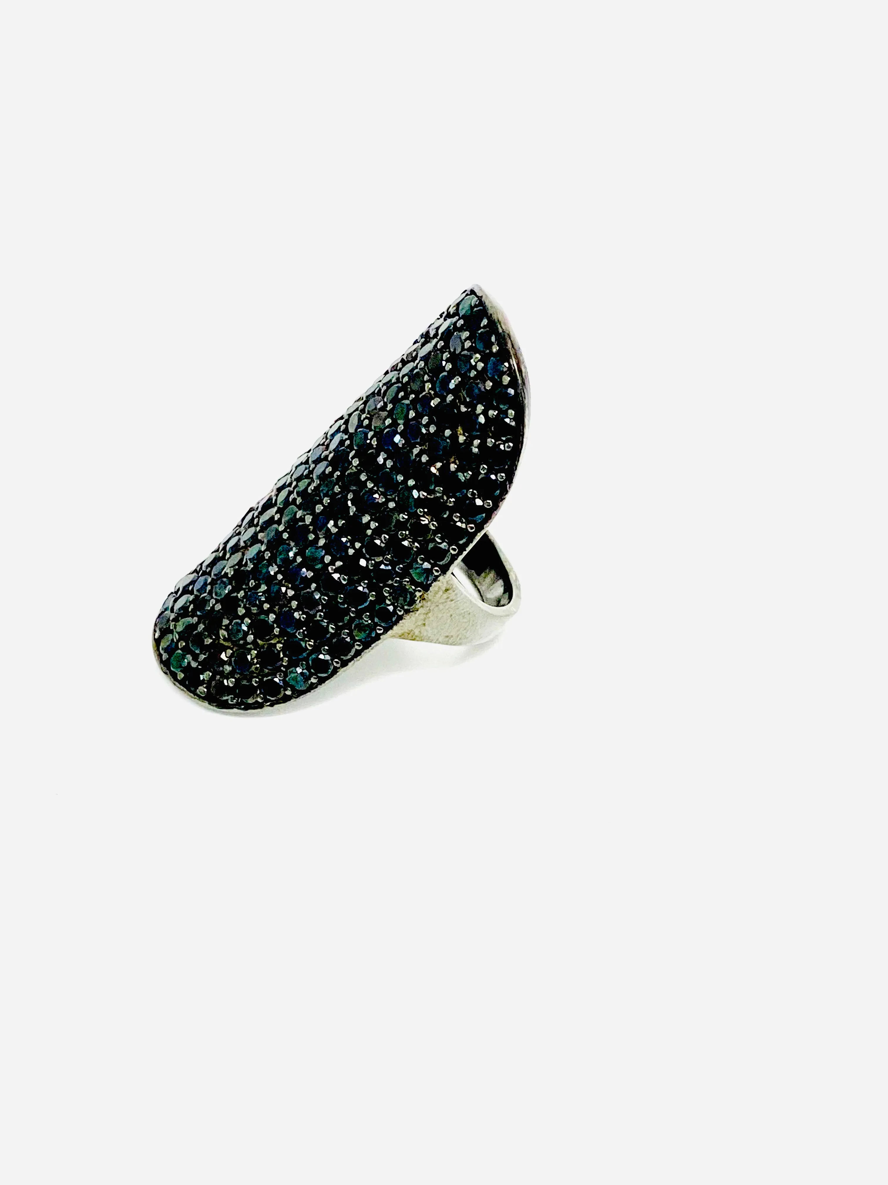 Black Onyx Shield Ring
