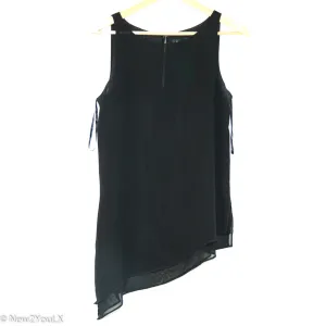 Black Sheer Sleeveless Blouse (White House)