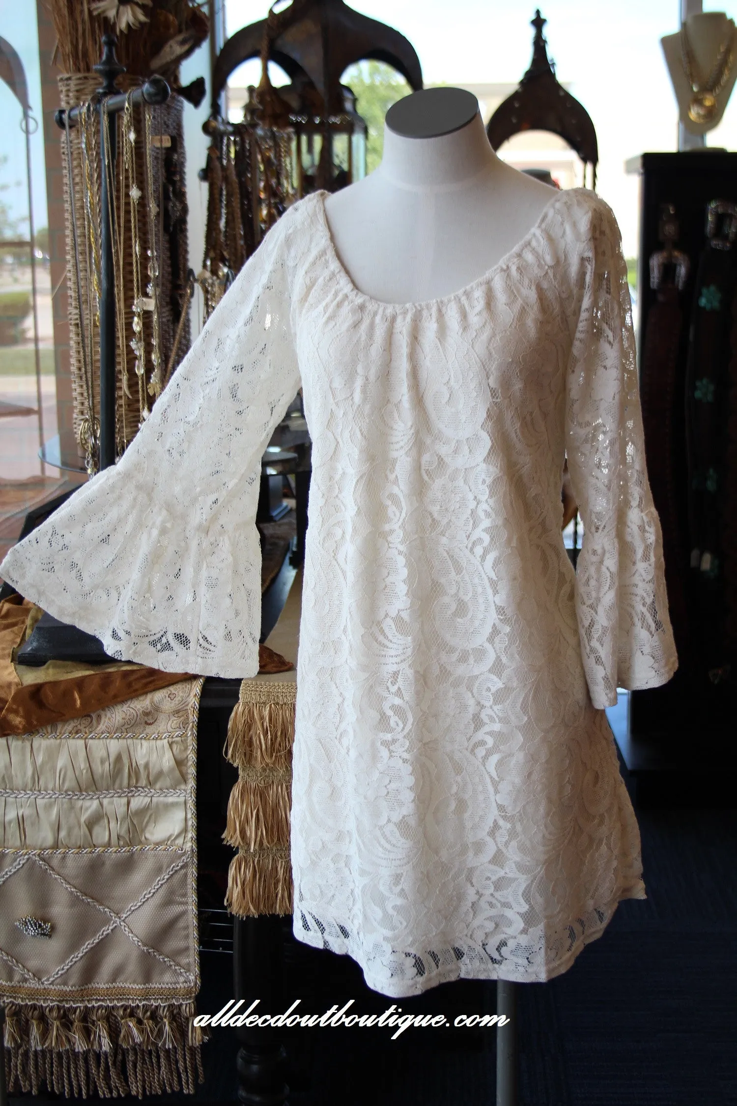 Blu Pepper | Lace Tunic Dress White