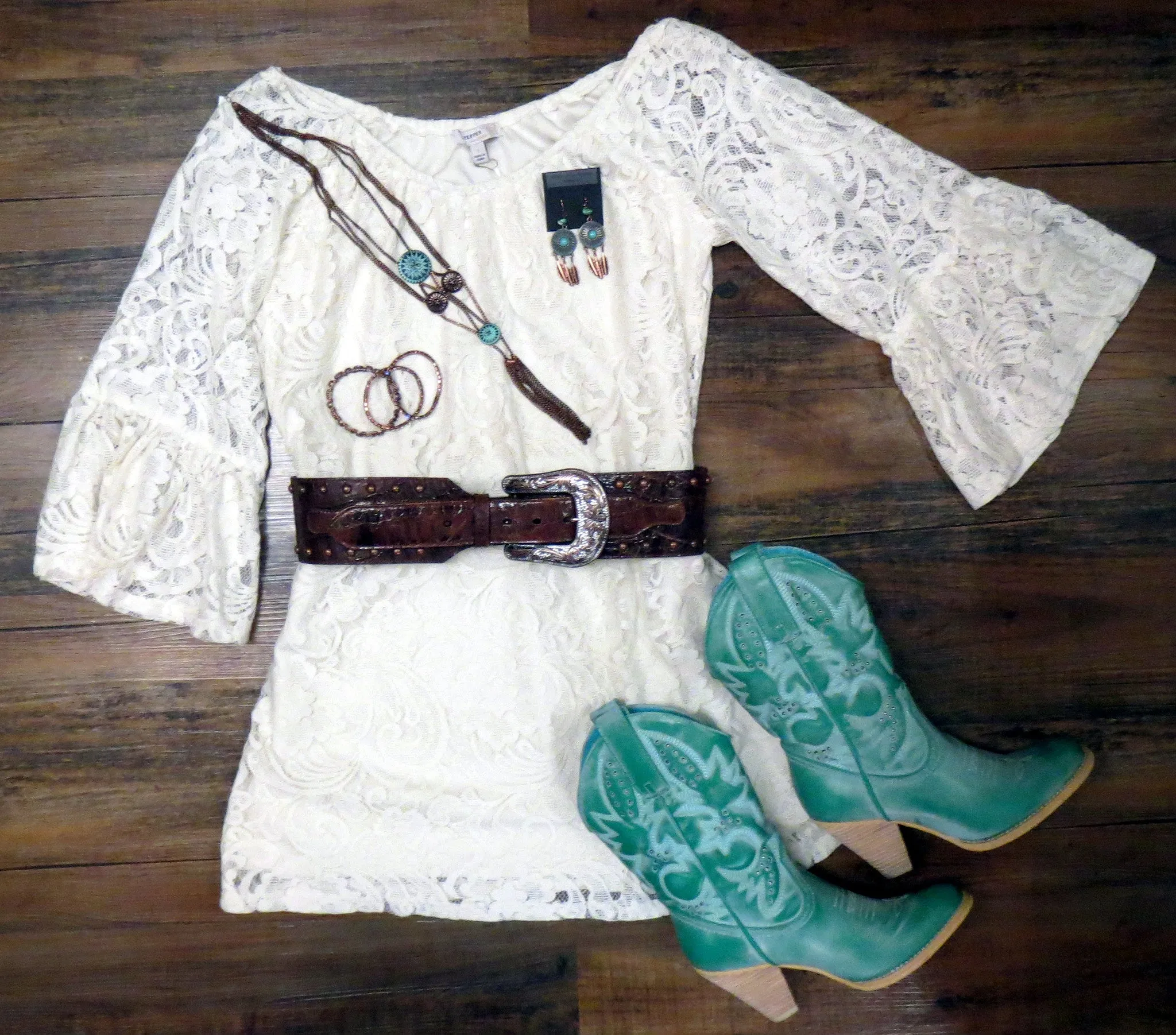 Blu Pepper | Lace Tunic Dress White