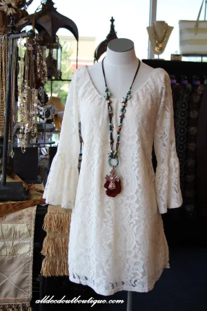 Blu Pepper | Lace Tunic Dress White