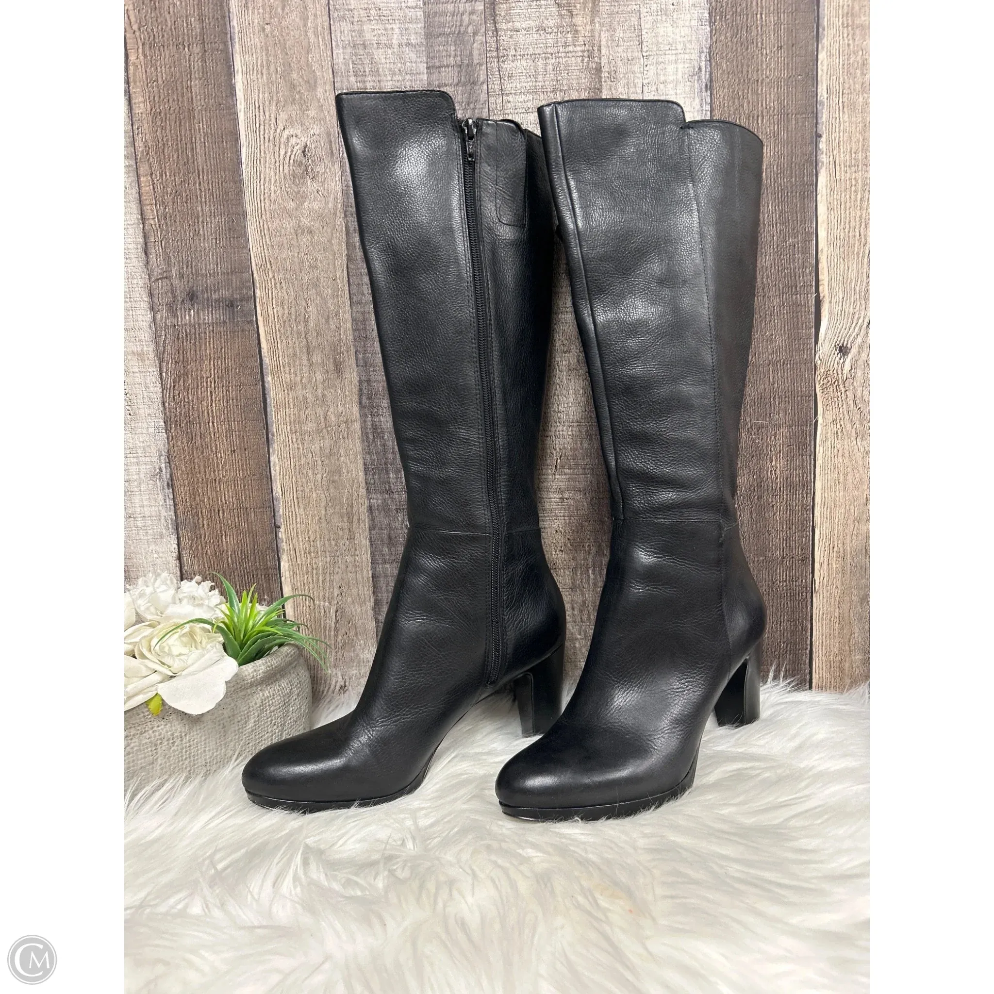 Boots Mid-calf Heels By Nine West In Black, Size: 8.5