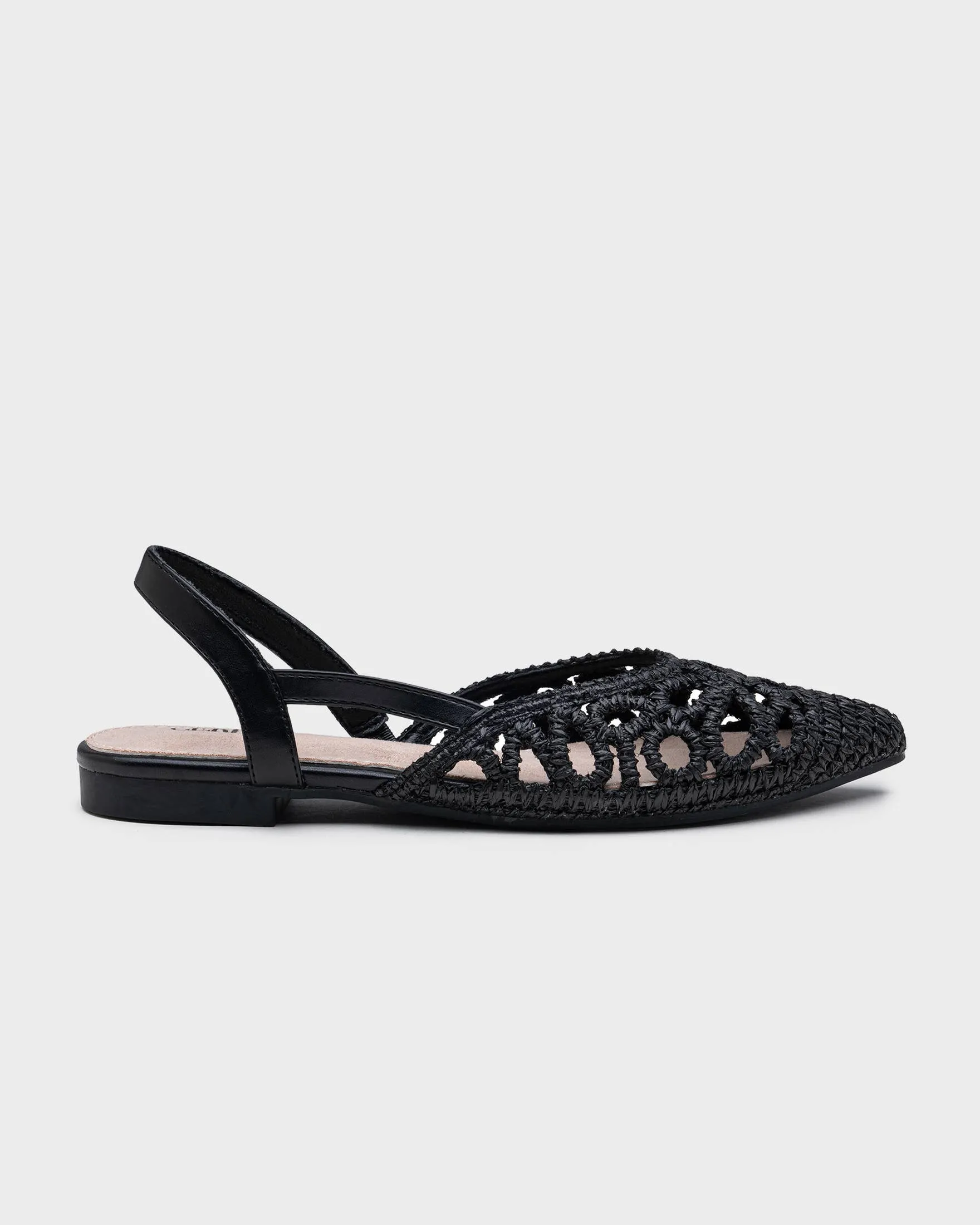 Braided Raffia Slingback Flats