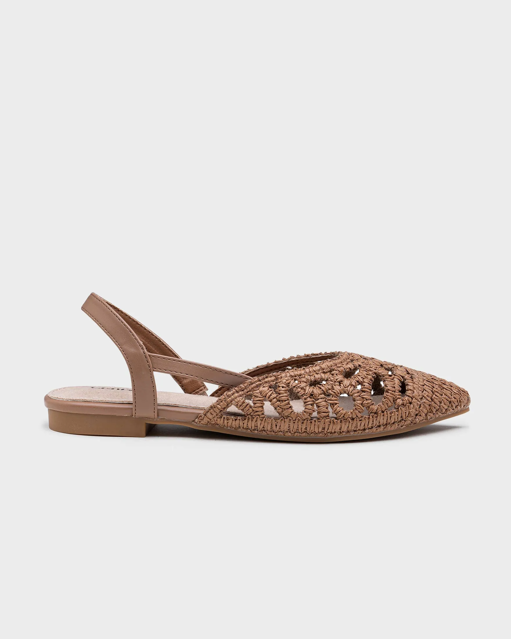 Braided Raffia Slingback Flats