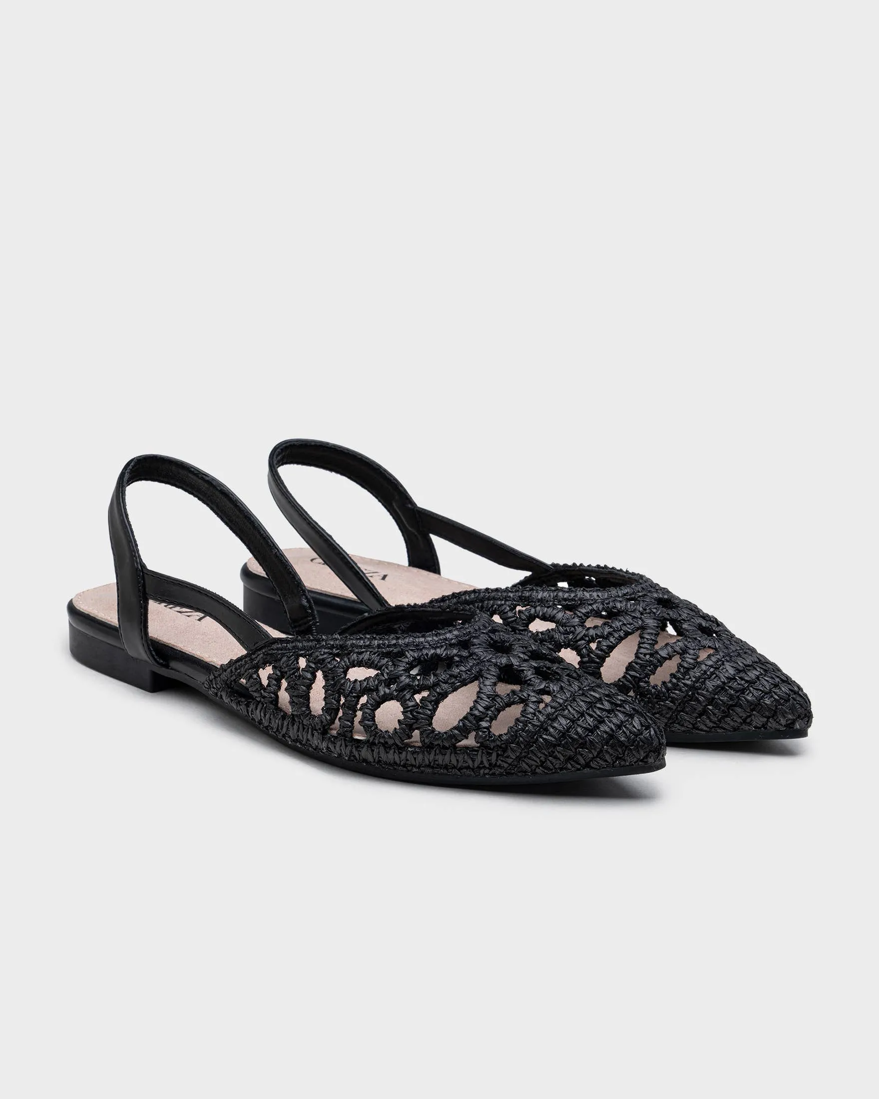 Braided Raffia Slingback Flats