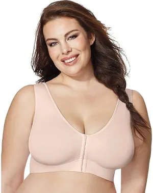 Brand new in package! Just My Size Women's Pure Comfort Front-Close Wirefree Bra in Sandshell, sz 5X! Retails $70 