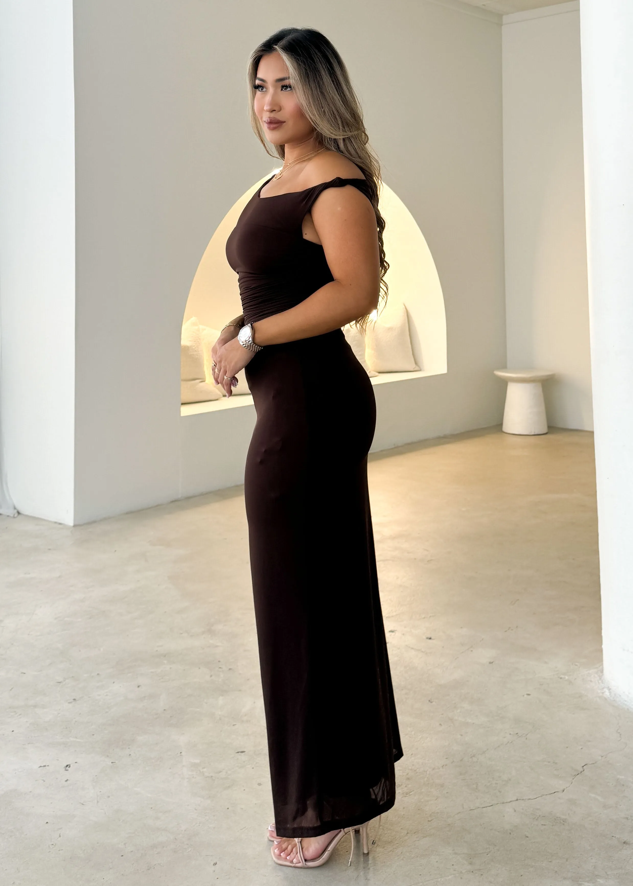 Brielle Maxi Dress - Chocolate