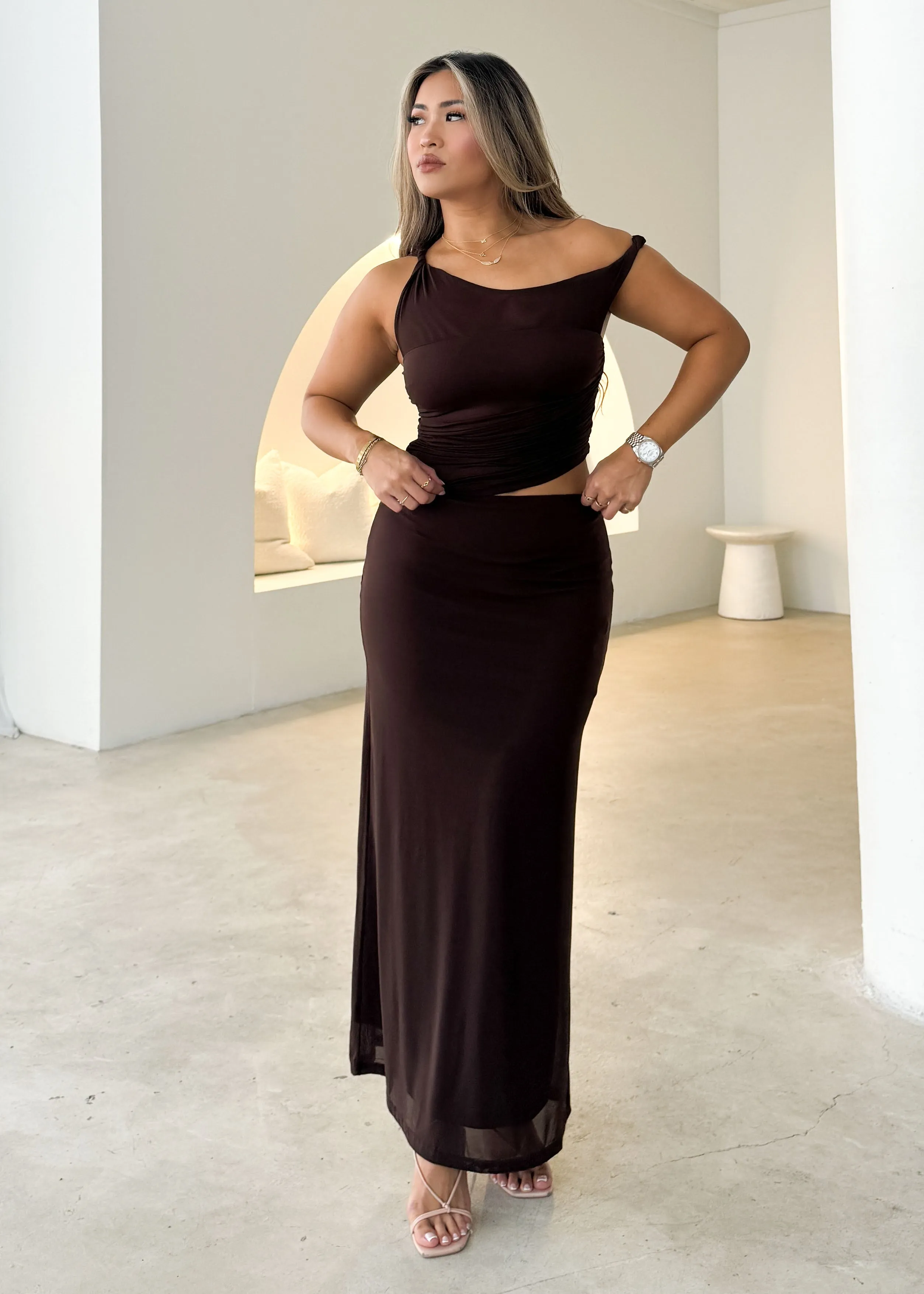 Brielle Maxi Dress - Chocolate