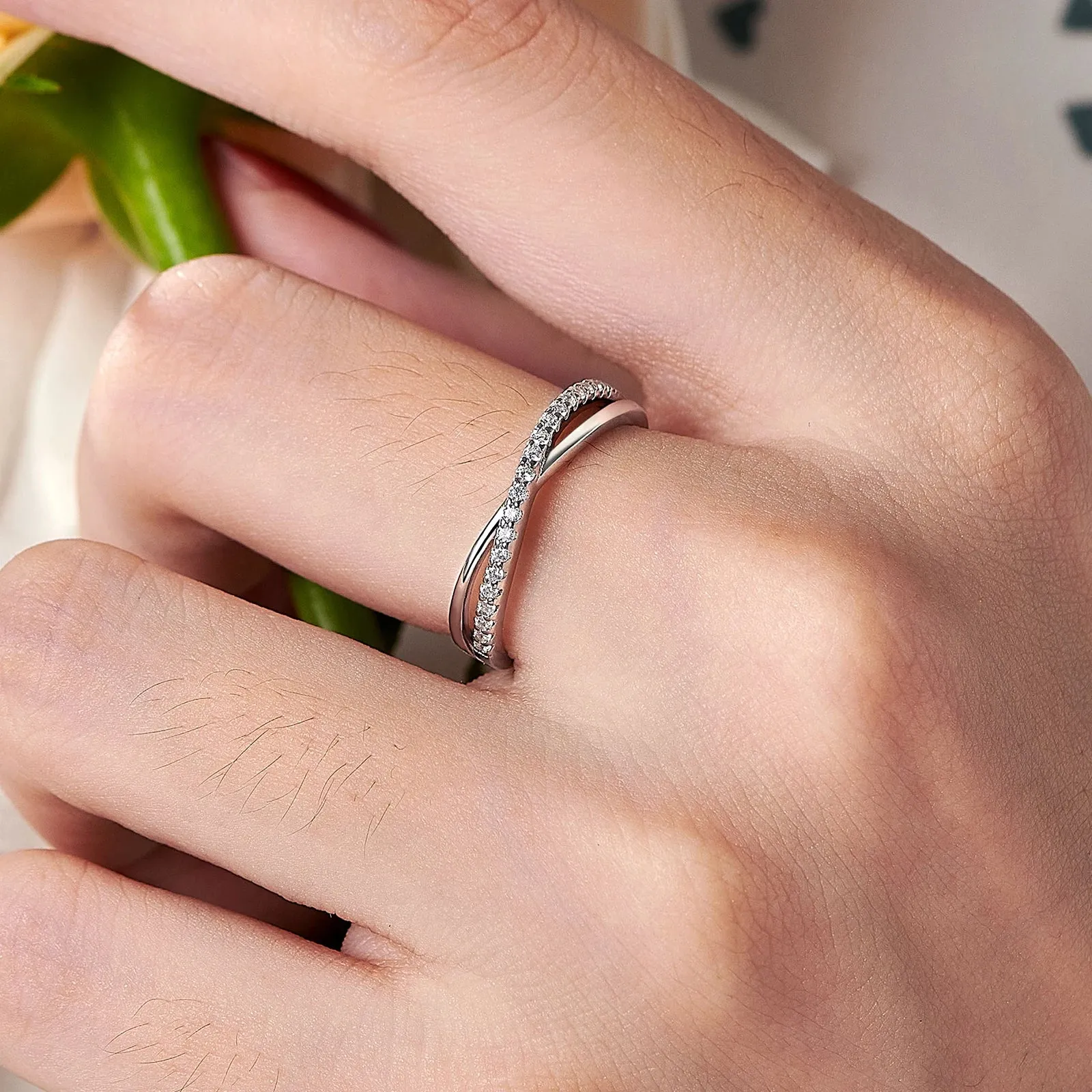 Brilliant Diamond Stackable Infinity Wedding Band