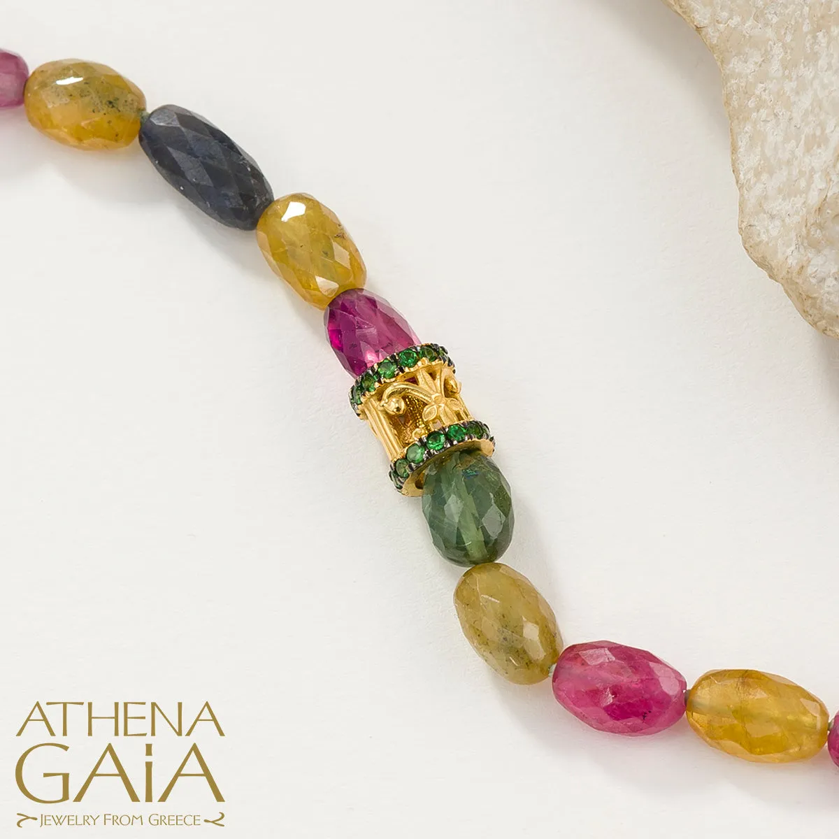 Byzantine Embroidery Small-Station Multi-Color River Necklace