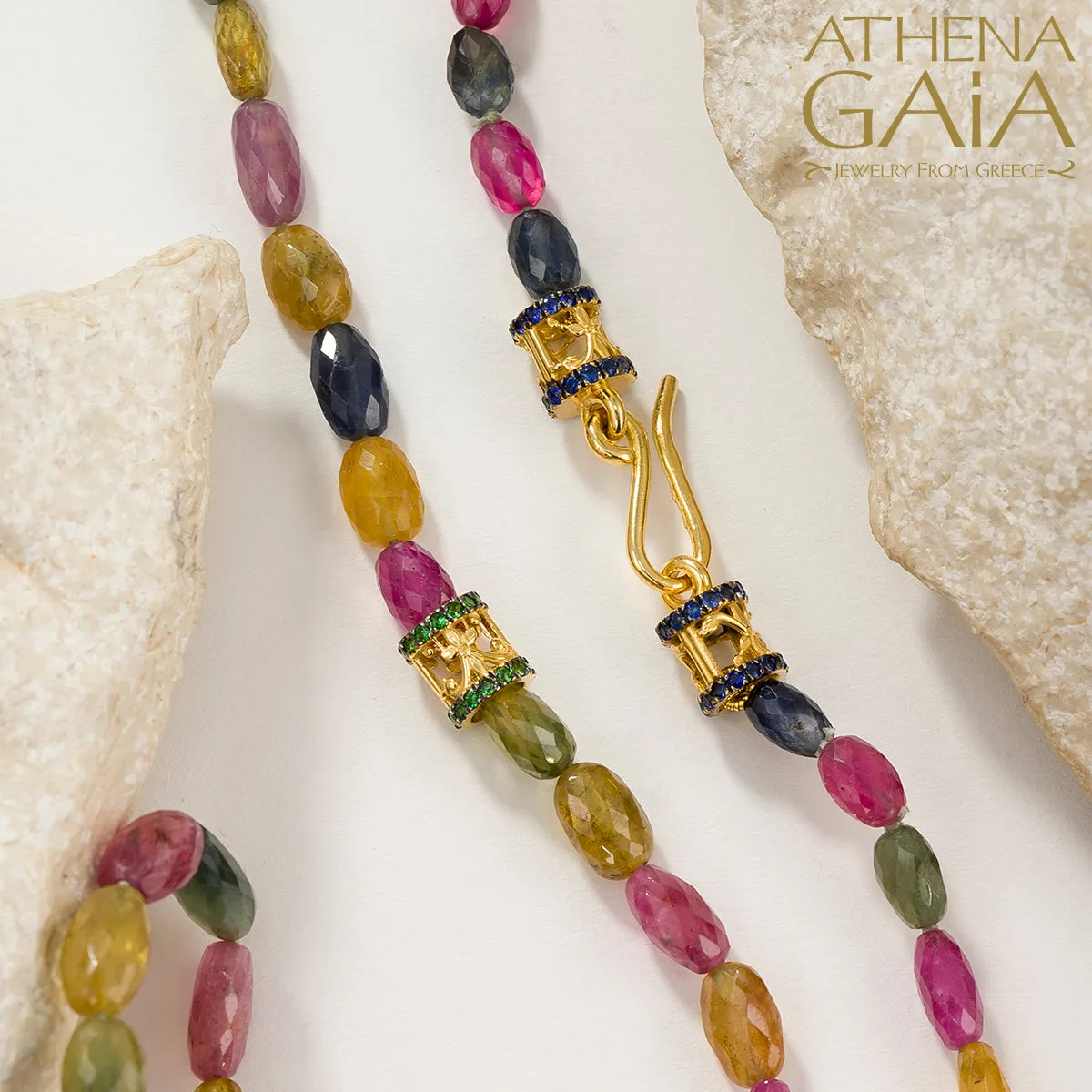 Byzantine Embroidery Small-Station Multi-Color River Necklace