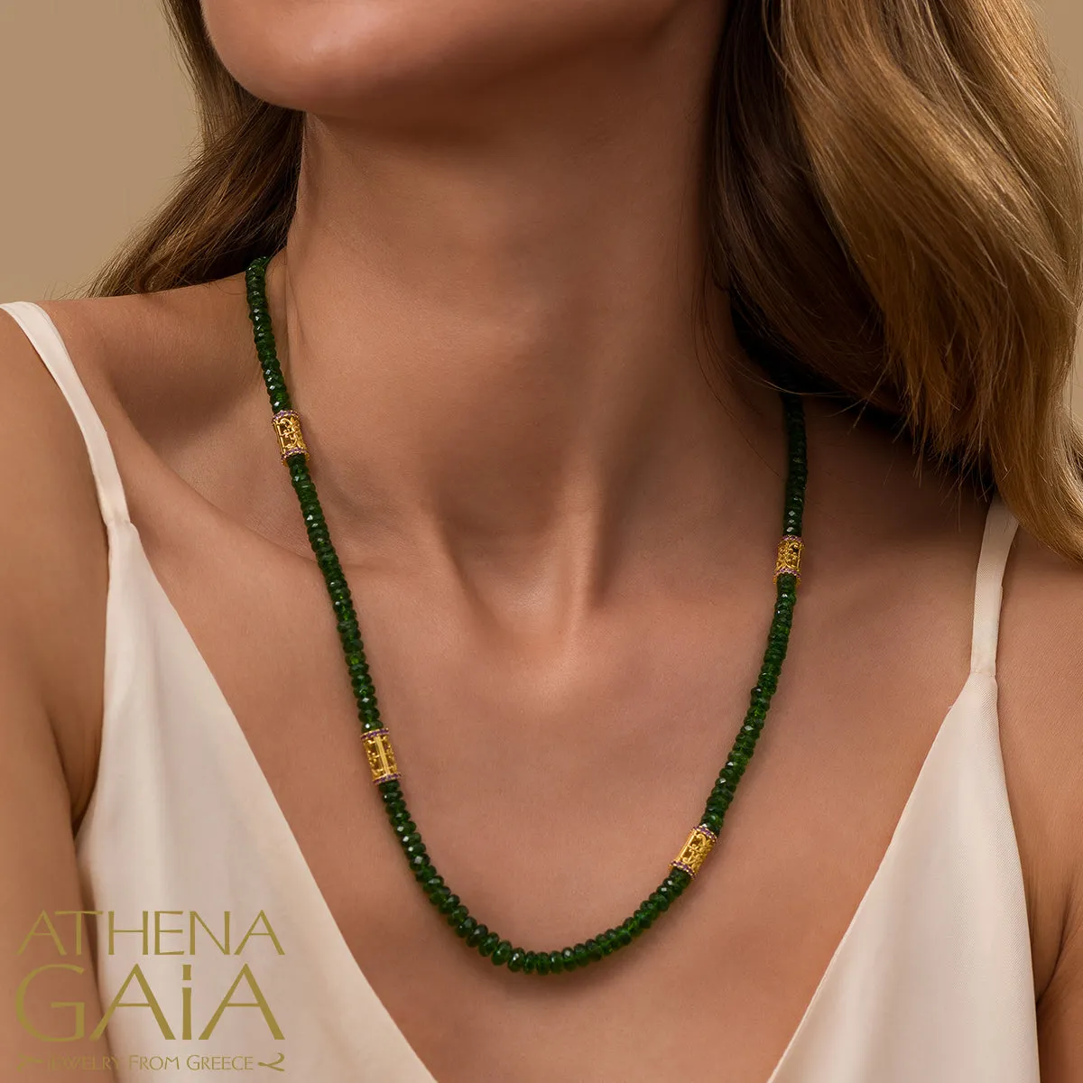 Byzantine Embroidery Wide River Necklace