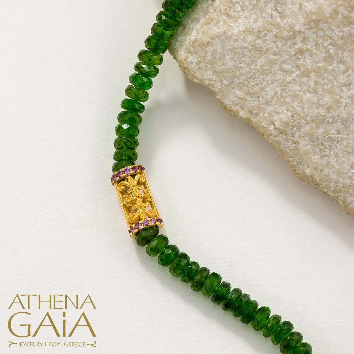 Byzantine Embroidery Wide River Necklace