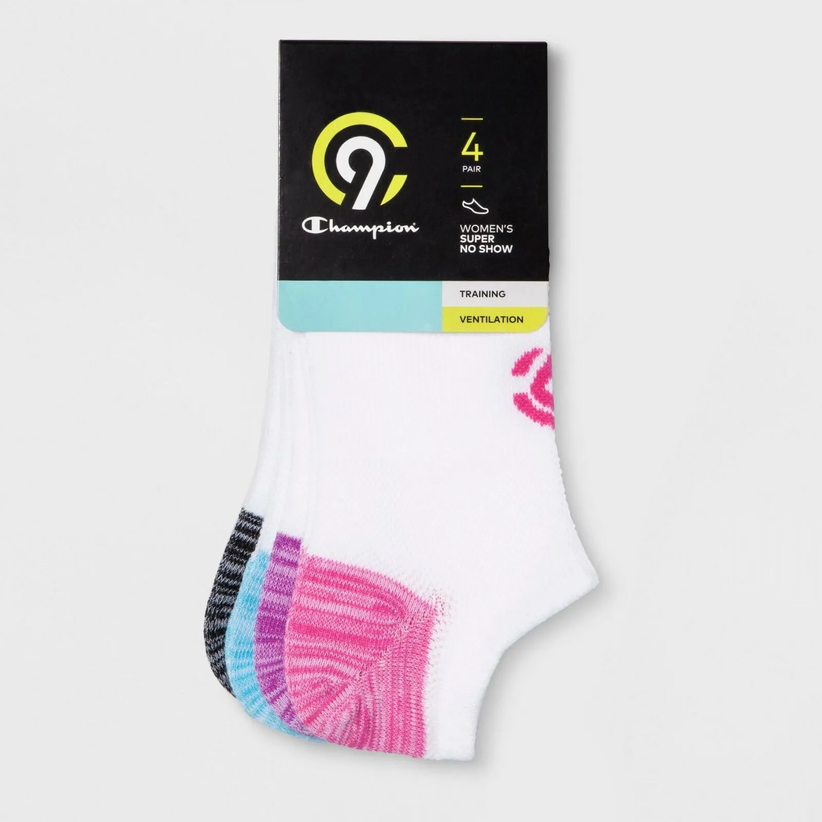 C9 Champion Women's 4 Pair Pack Training Super No Show Socks