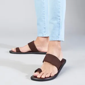 Capri Brown Suede Slippers For Men