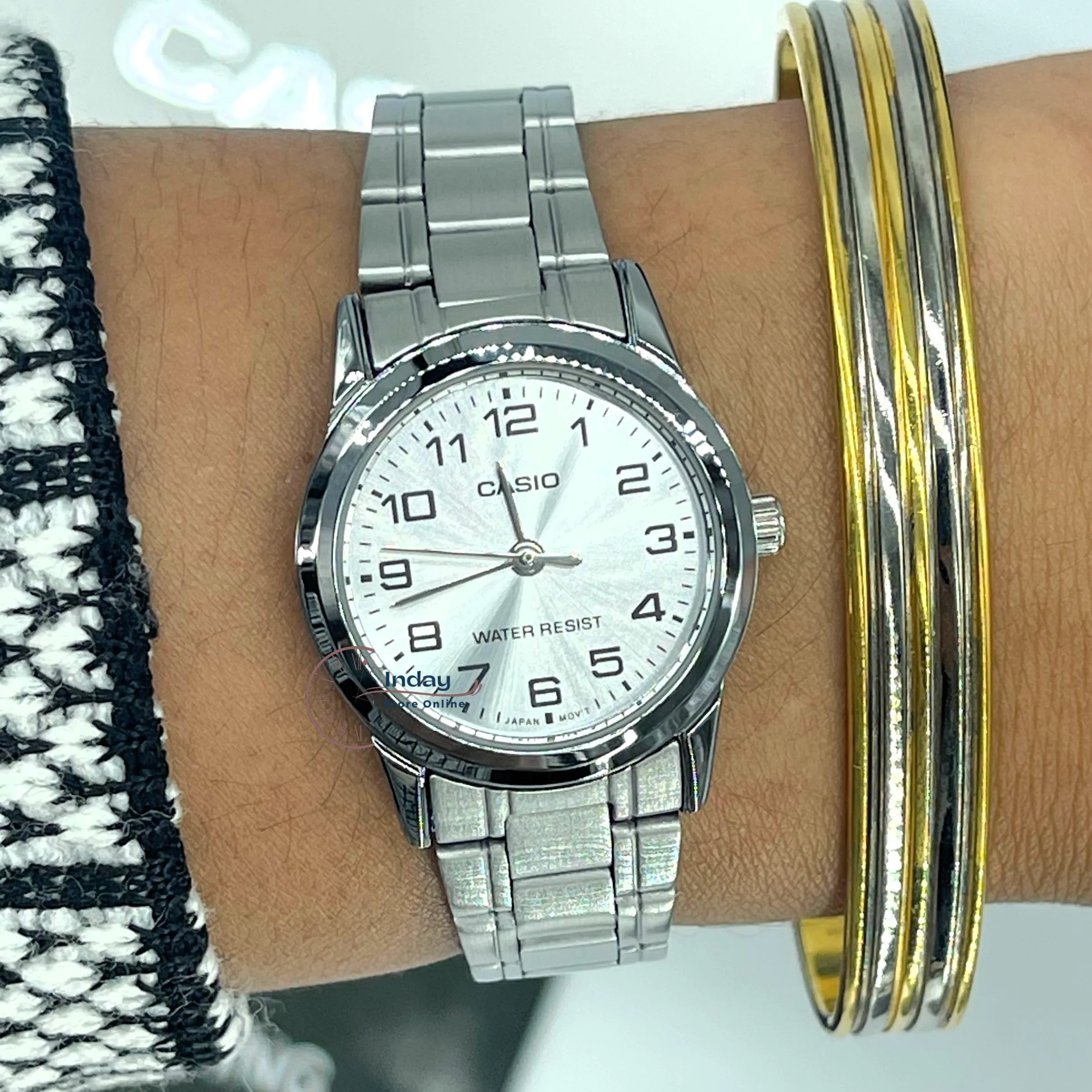 Casio Standard Women's Watch LTP-V001D-7B Silver Stainless Steel Strap