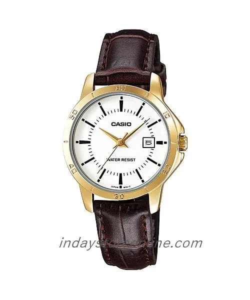 Casio Standard Women's Watch LTP-V004GL-7A Brown Leather Strap
