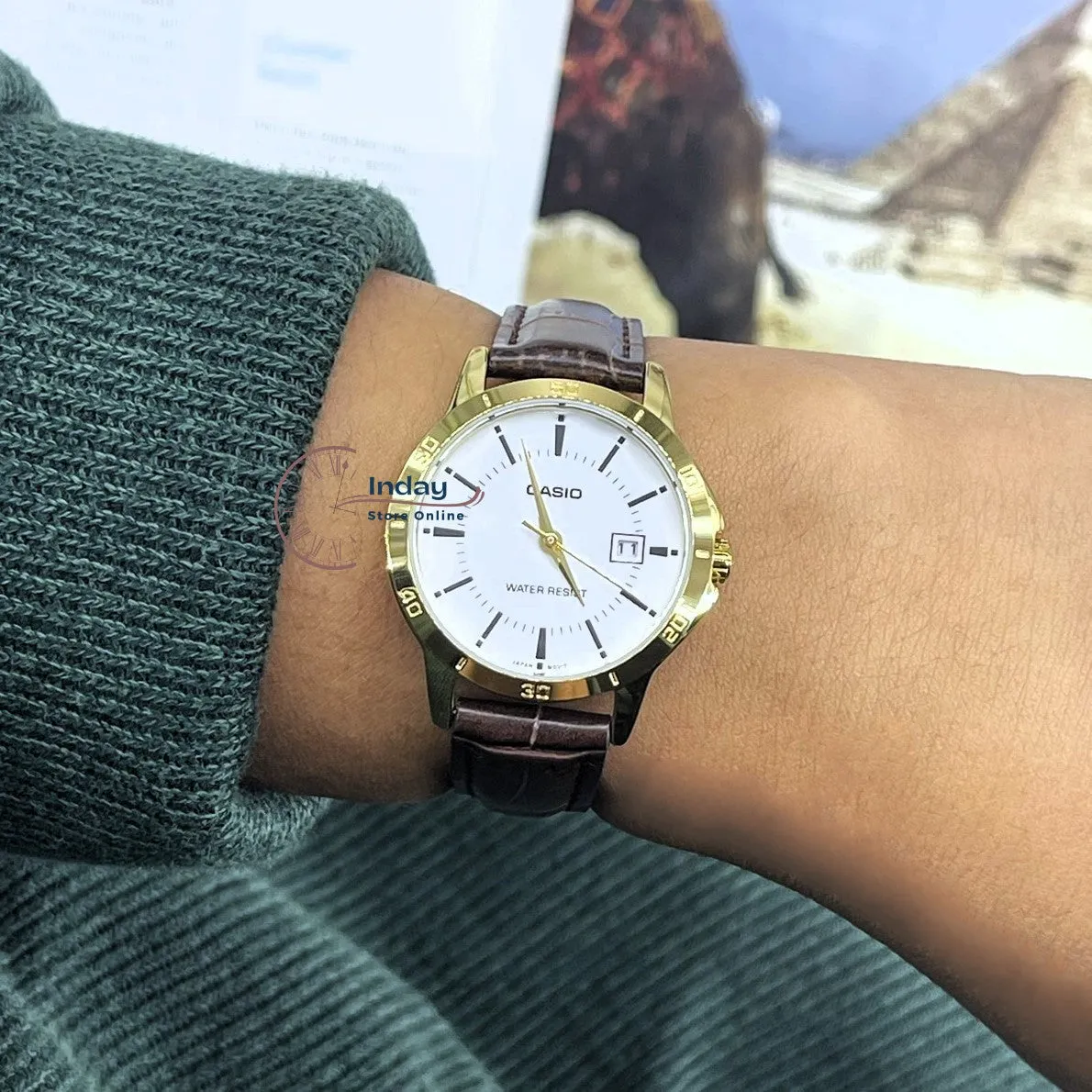 Casio Standard Women's Watch LTP-V004GL-7A Brown Leather Strap