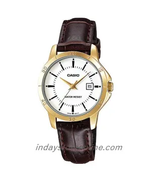 Casio Standard Women's Watch LTP-V004GL-7A Brown Leather Strap