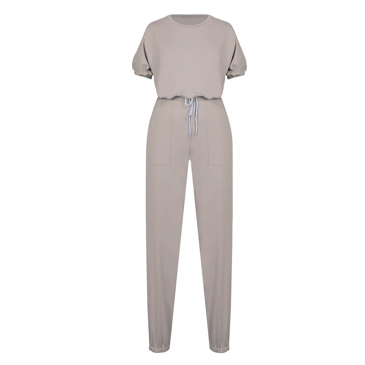 Casual Puff Bubble Sleeves Lace-up Loungewear Two-piece Set