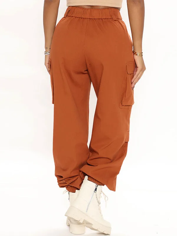 Casual Single Breasted Utility Pocket Cargo Pants