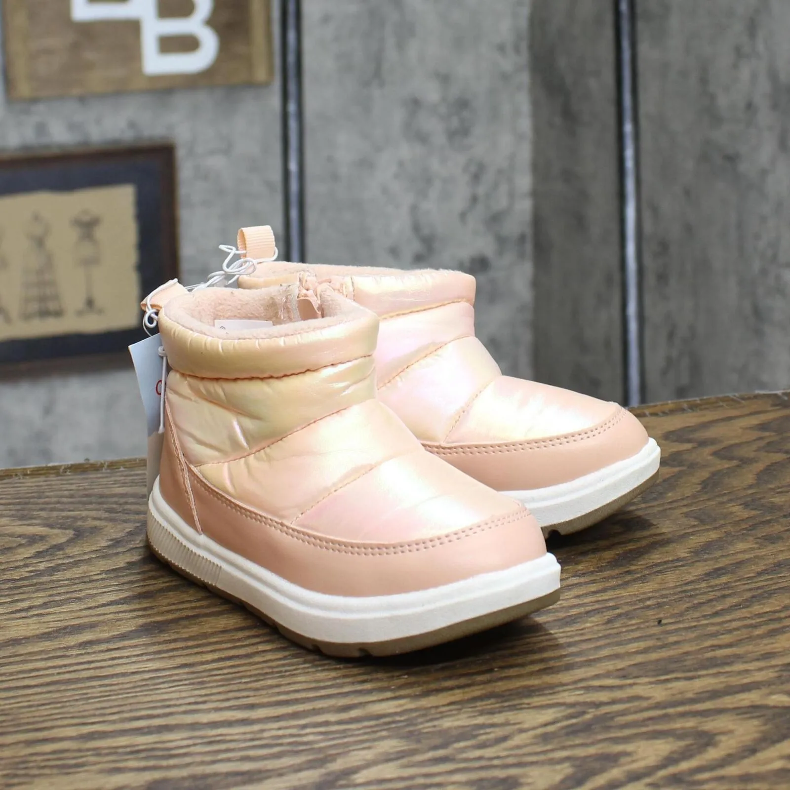 Cat & Jack Toddler Girls Archie Puffer Boots 88435593 Blush Pink 8T