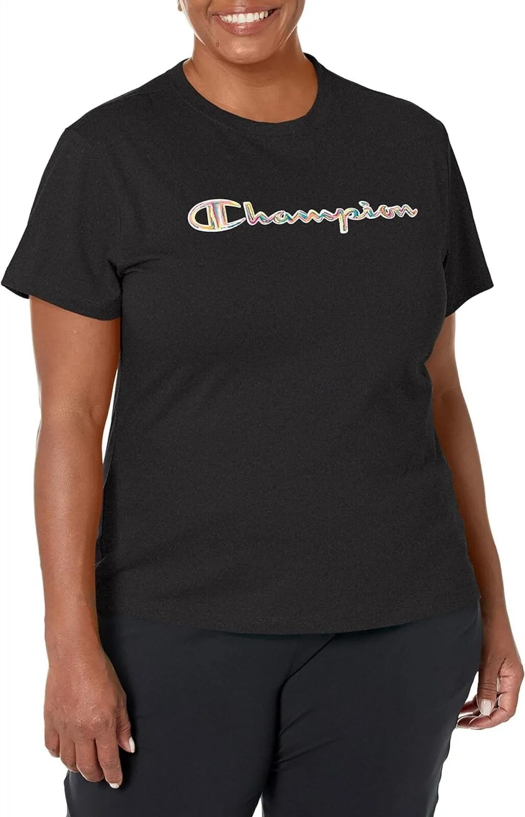 Champion Womens Classic Graphic Logo T-Shirt Tee GT18H586FTA
