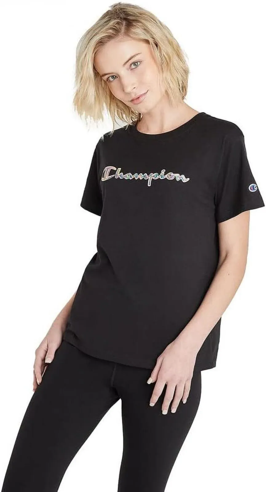 Champion Womens Classic Graphic Logo T-Shirt Tee GT18H586FTA