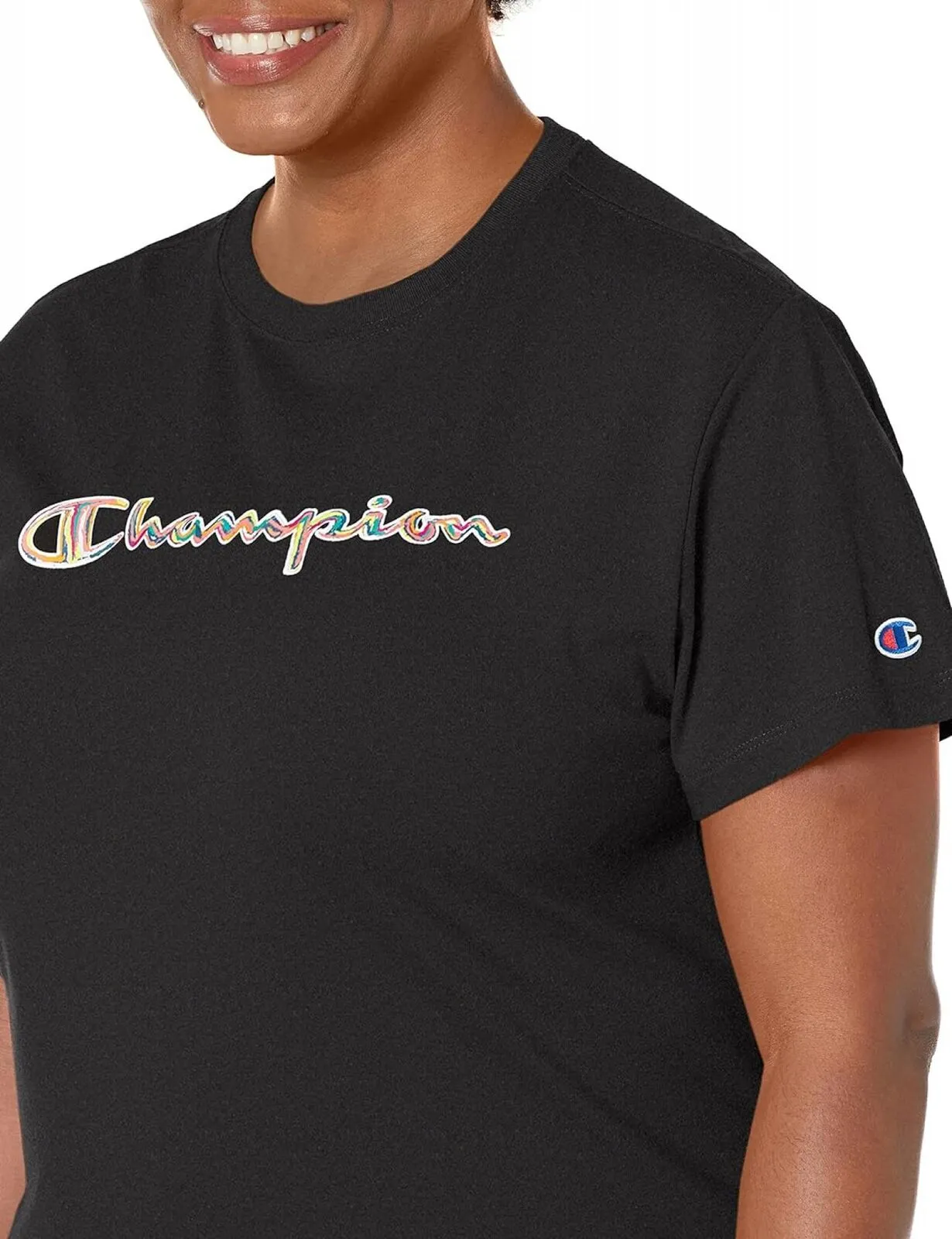 Champion Womens Classic Graphic Logo T-Shirt Tee GT18H586FTA