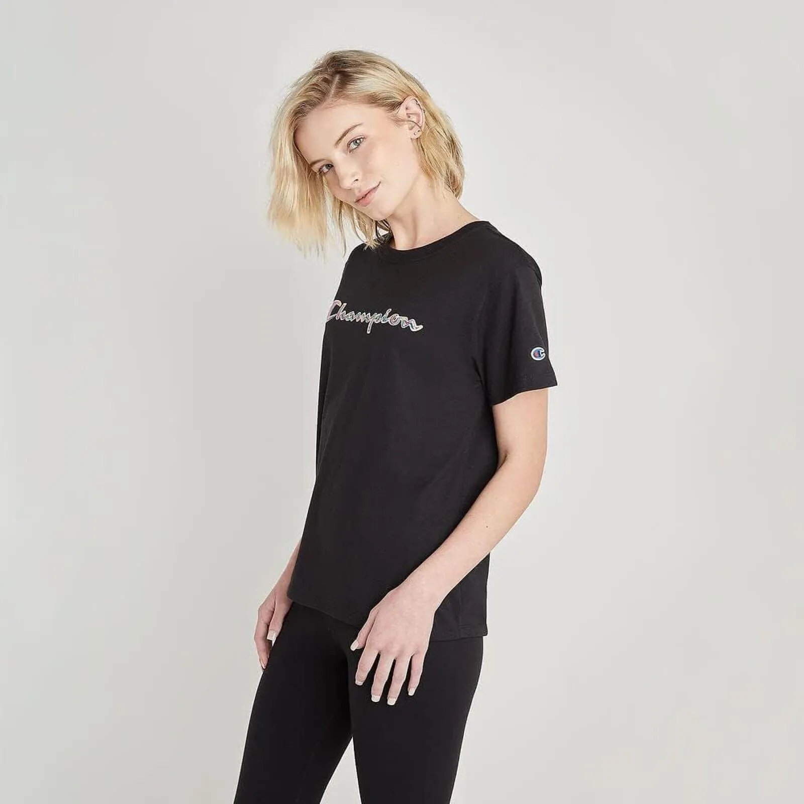 Champion Womens Classic Graphic Logo T-Shirt Tee GT18H586FTA