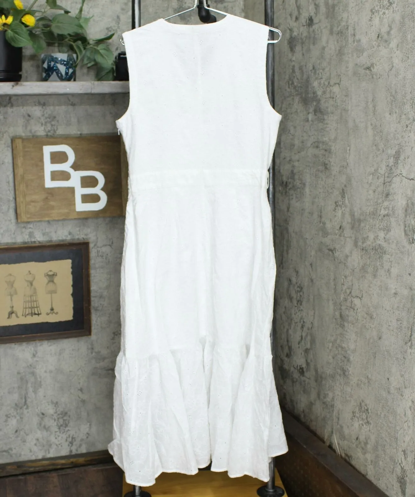 Charter Club Women's Cotton Eyelet Flounce Wrap Dress White 10