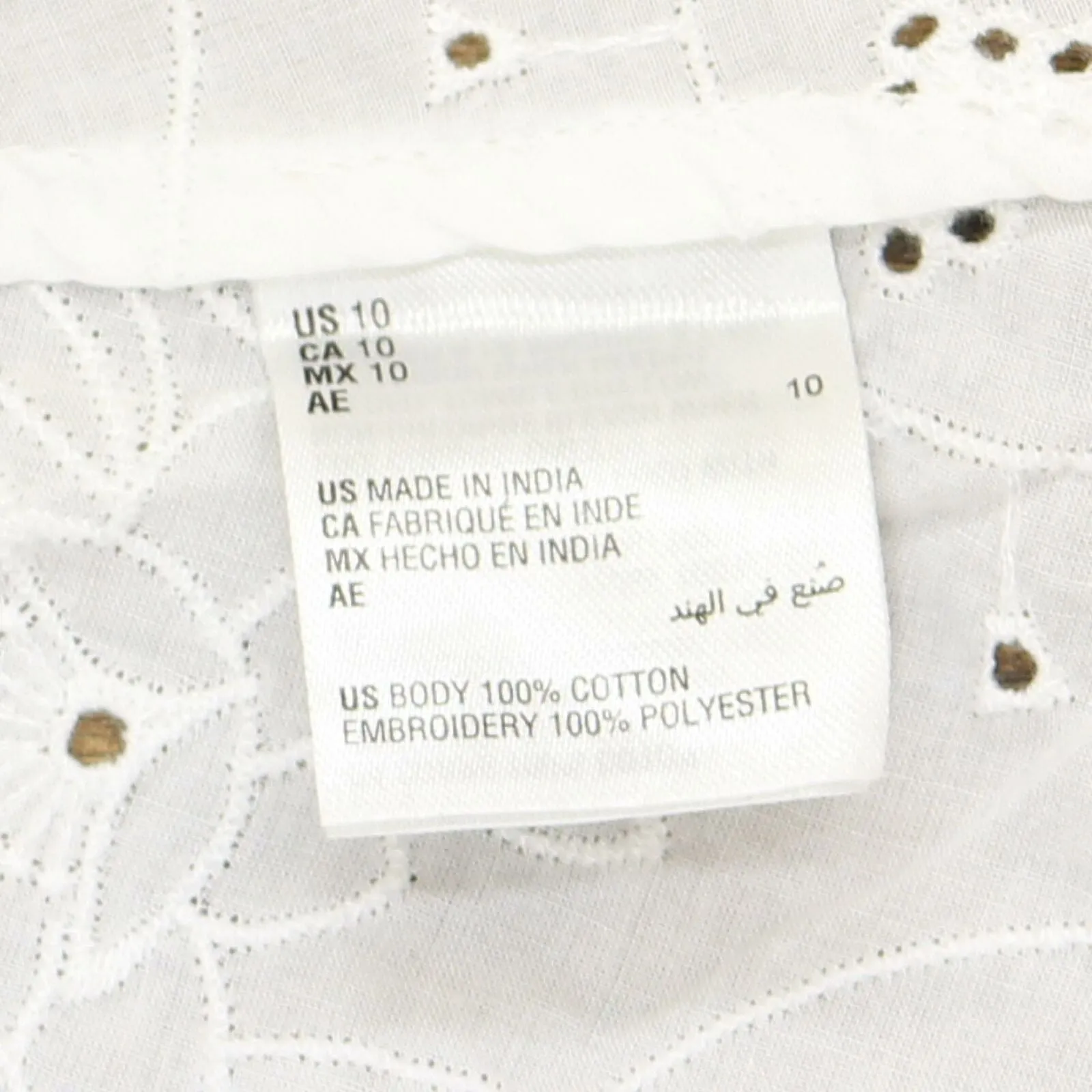 Charter Club Women's Cotton Eyelet Flounce Wrap Dress White 10