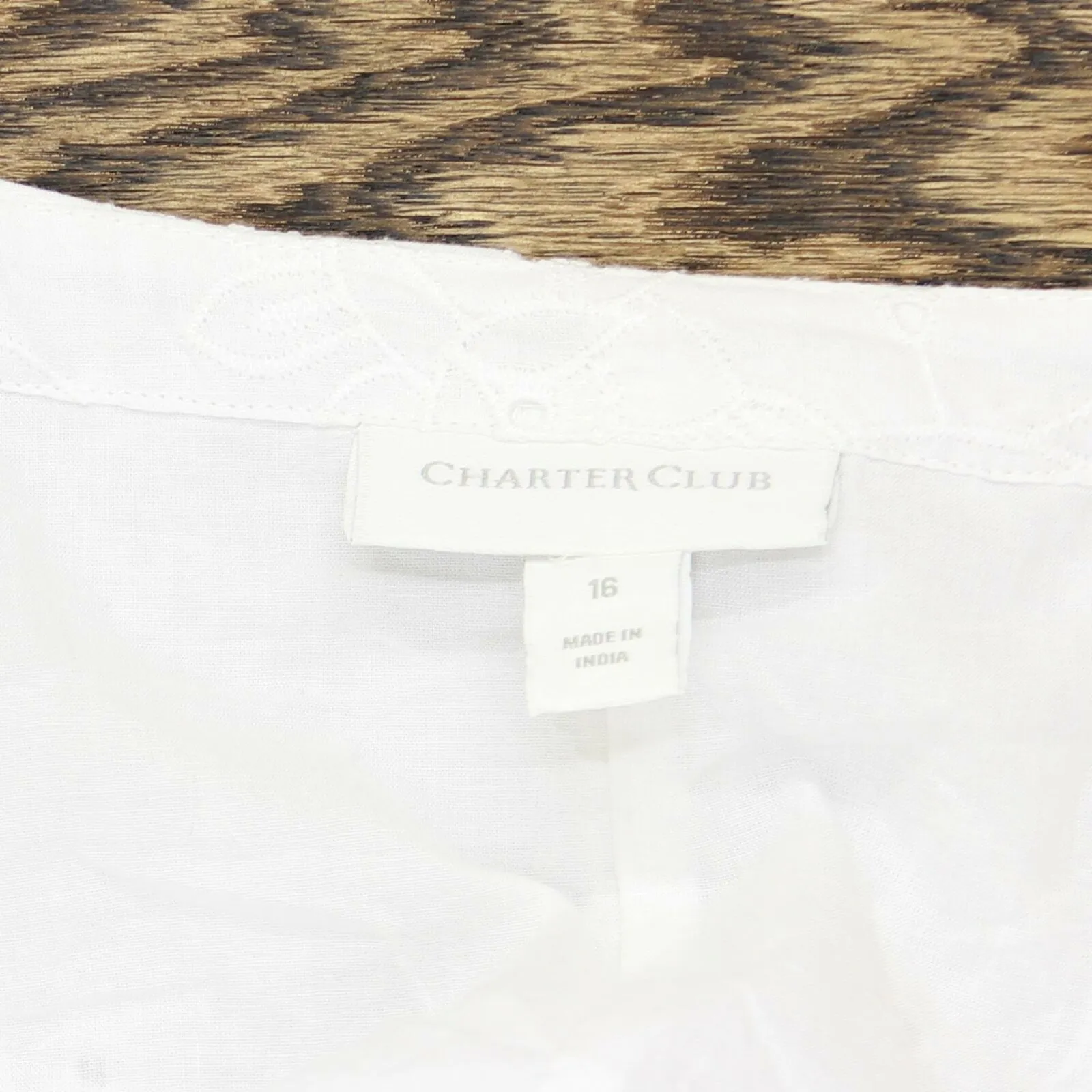 Charter Club Women's Cotton Eyelet Flounce Wrap Dress White 16