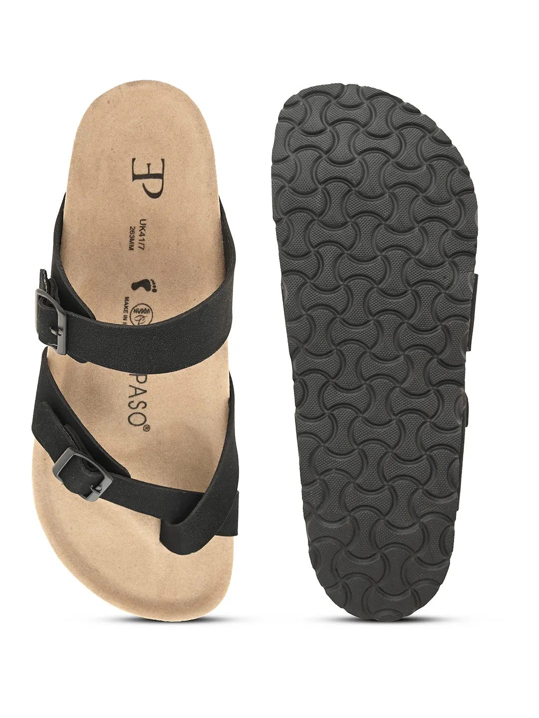 Chic Black Leather Sandal For Men