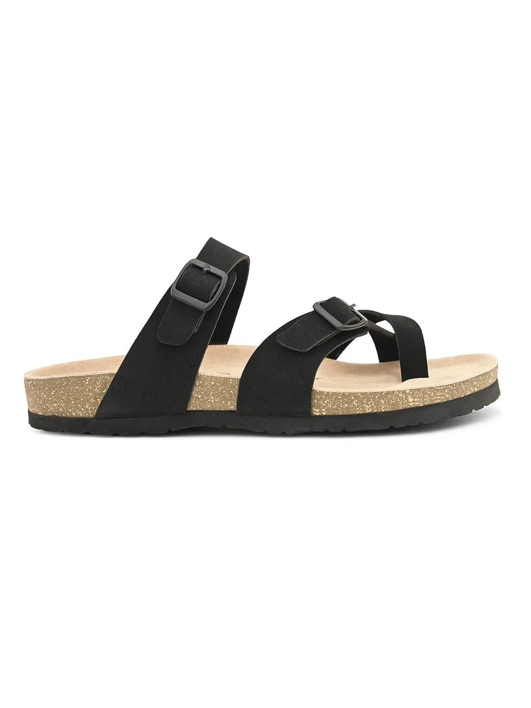 Chic Black Leather Sandal For Men