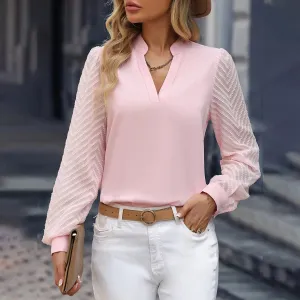 ChiffonDream™ | Women's V-Neck Chiffon Blouse | Lightweight, Breathable Fabric & Stylish Design