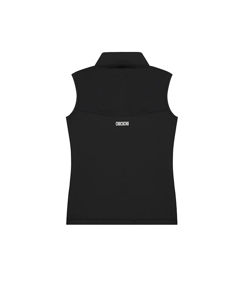 CHUCUCHU Simple Polo Sleeveless - Black