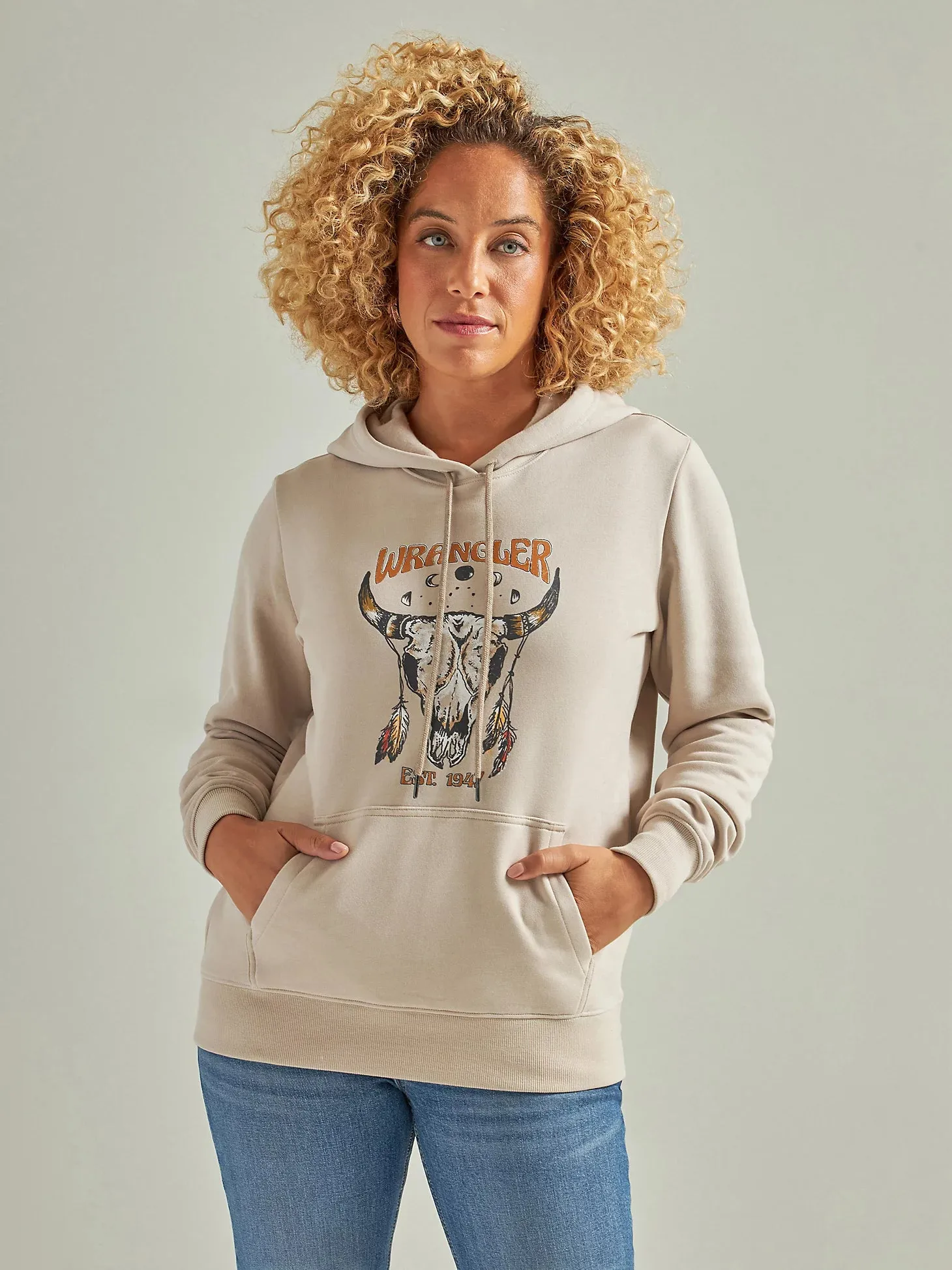 CL112339539-Tan Wrangler Hoodie - Skull/Moons