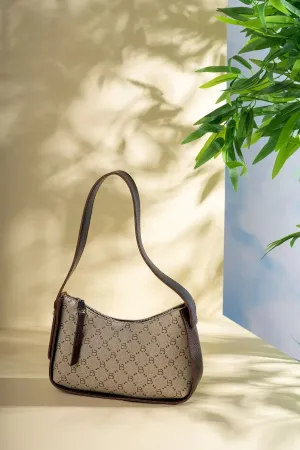 Classic Patterned Baguette Women's Hand and Shoulder Bag
