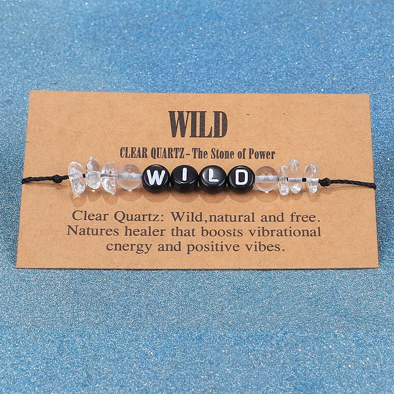 Clear & Black 'Wild' Adjustable Bracelet