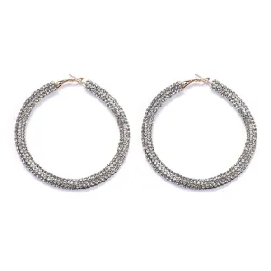 Clear Cubic Zirconia & 18K Gold-Plated Hoop Earrings