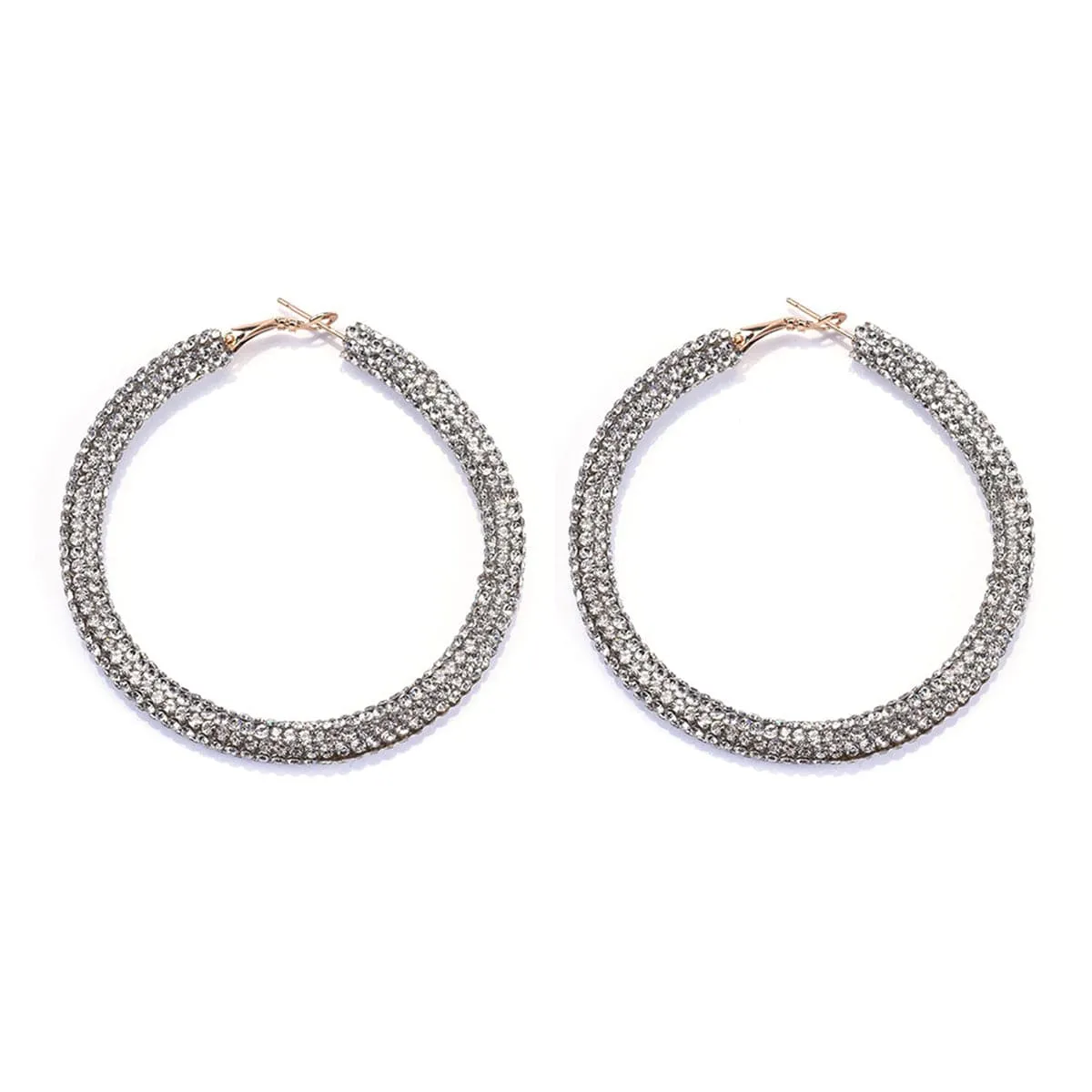 Clear Cubic Zirconia & 18K Gold-Plated Hoop Earrings