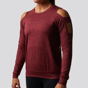 Cold Shoulder Long Sleeve (Maroon)