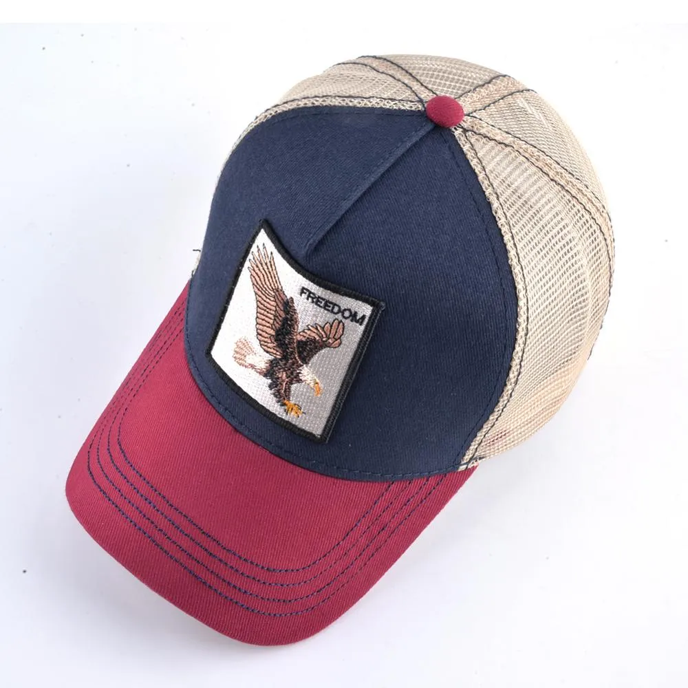 ContiNent 33 Fashion Animals Embroidery Baseball Caps Men Women Snapback Hip Hop Hat Summer Breathable Mesh Sun Gorras Unisex Streetwear Bone