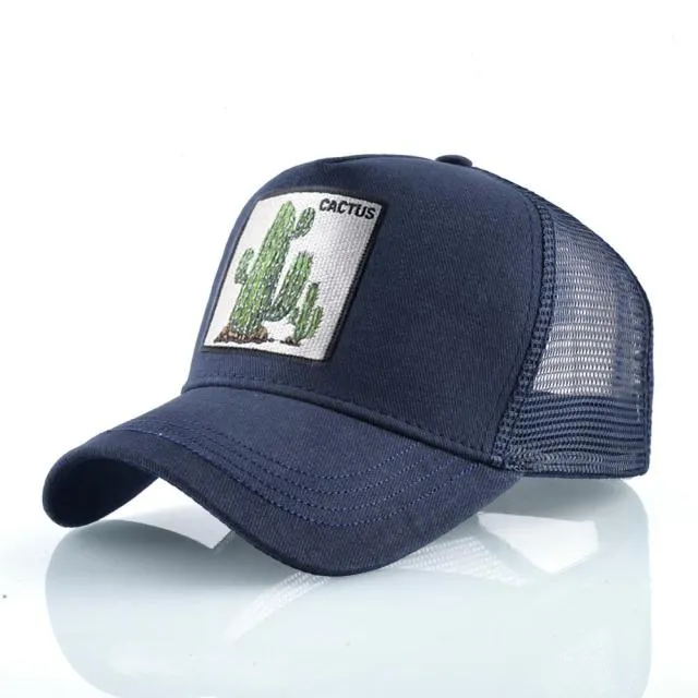 ContiNent 33 Fashion Animals Embroidery Baseball Caps Men Women Snapback Hip Hop Hat Summer Breathable Mesh Sun Gorras Unisex Streetwear Bone
