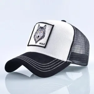 ContiNent 33 Fashion Animals Embroidery Baseball Caps Men Women Snapback Hip Hop Hat Summer Breathable Mesh Sun Gorras Unisex Streetwear Bone