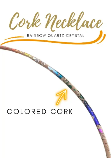 Cork Rainbow quartz crystal necklace