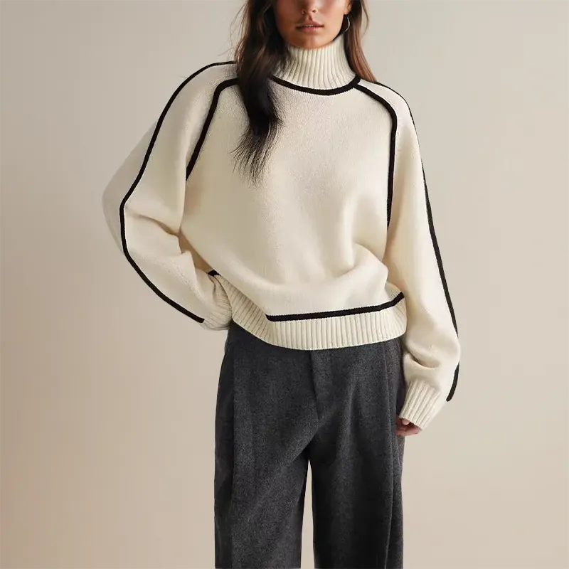 Cozy Aura™ | Women's Roll Collar Sweater | Soft Knit, Relaxed Fit & Warm Fabric