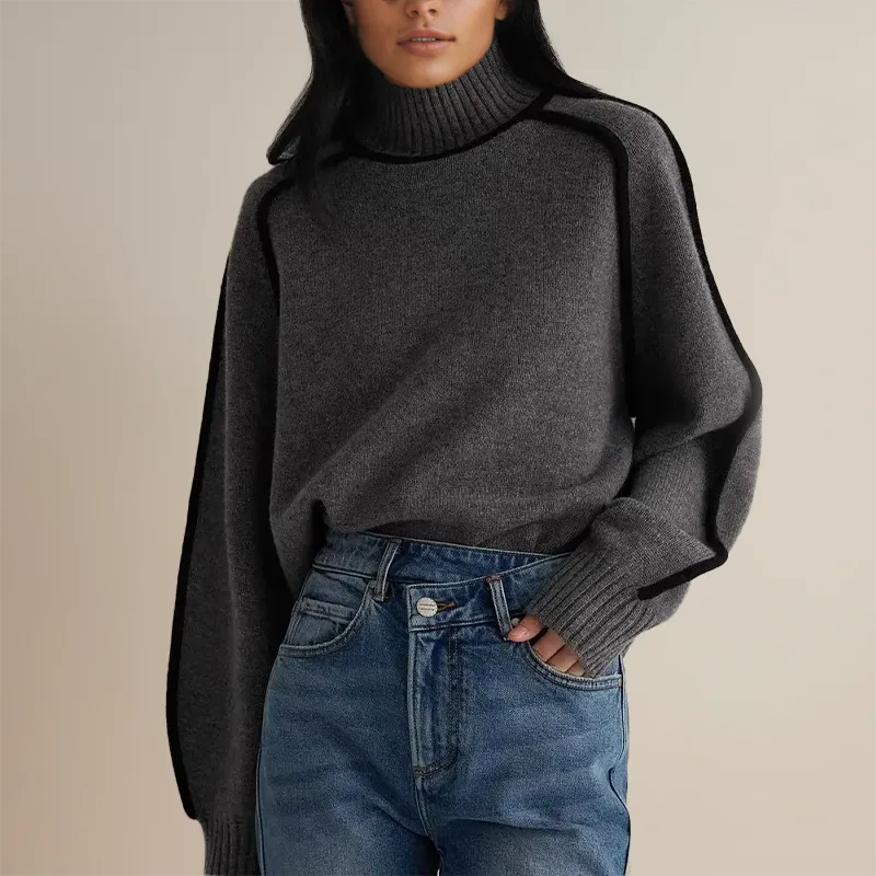 Cozy Aura™ | Women's Roll Collar Sweater | Soft Knit, Relaxed Fit & Warm Fabric