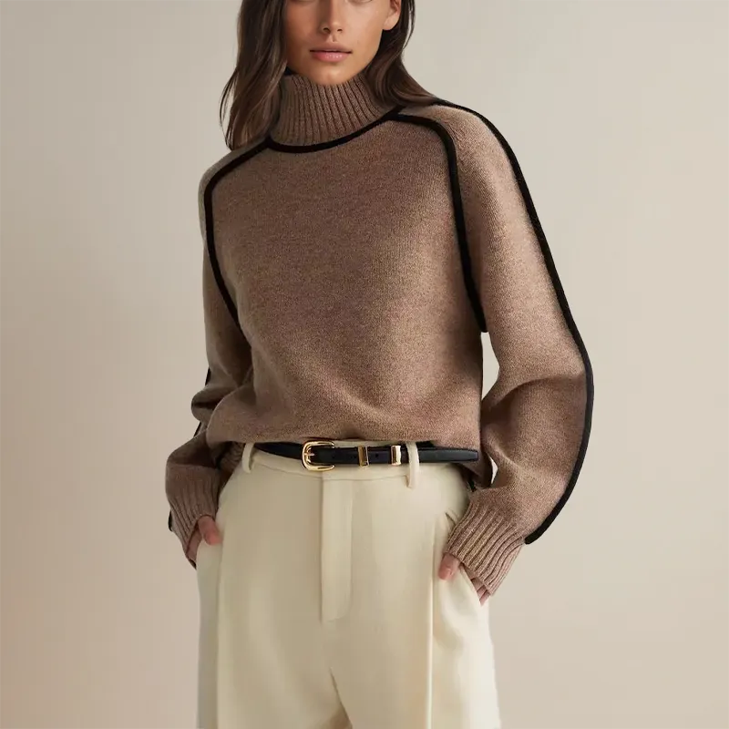 Cozy Aura™ | Women's Roll Collar Sweater | Soft Knit, Relaxed Fit & Warm Fabric